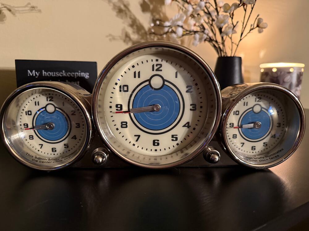 Pottery Barn Light Up Dashboard Clock with Box Works Perfectly
